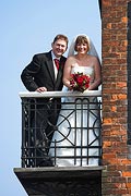 wedding couple at the Bell Hotel in Sandwich Kent